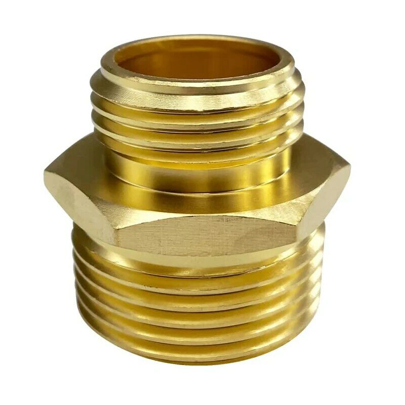 2Pcs 3/4" GHT Male x 1" NPT Male Connector Brass Garden Hose Fitting Water Pipe Adapter Connect