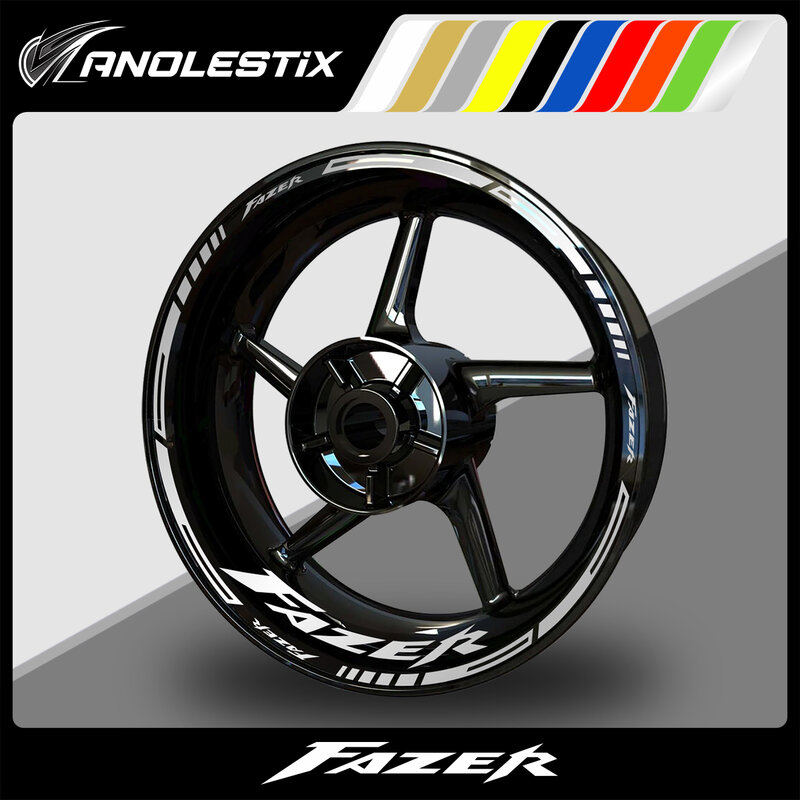 AnoleStix-pegatina reflectante para rueda de motocicleta, cinta de rayas para llanta, para YAMAHA Fazer 2017, 2018, 2019, 2020, 2021, 2022