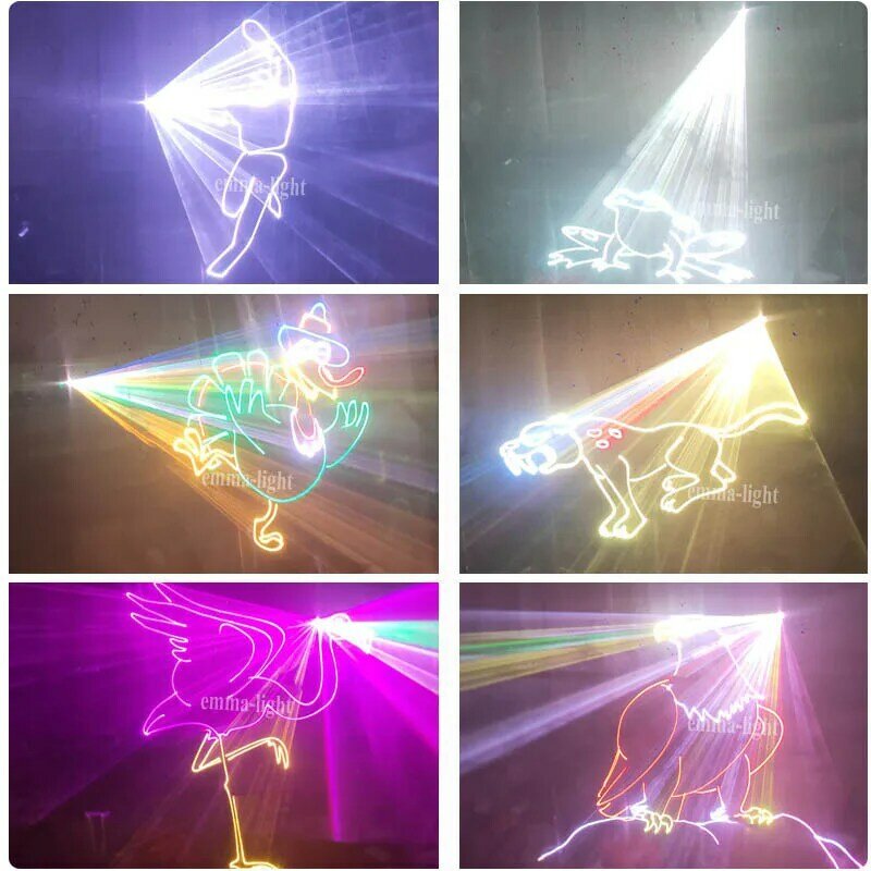 ILDA-Professional RGB Animação Laser Luz, Natal DJ Disco Party Ball, Music Control Effect, Luzes do Projetor, DMX512, 20W, 30W