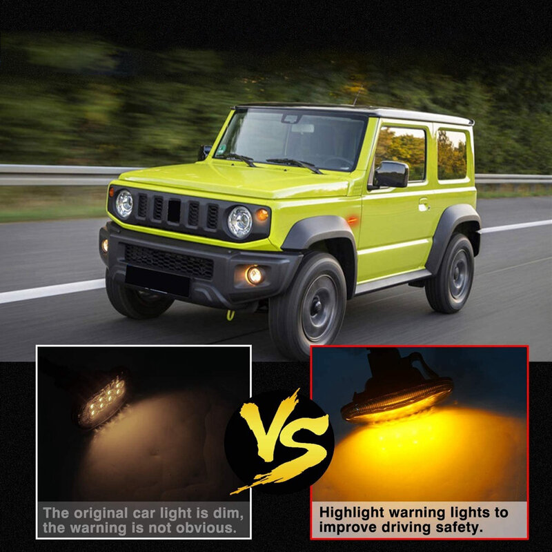 Âmbar LED Side Marker Lights para Suzuki Jimny, Turn Signal Indicator, substituição de luz, Clear, JB74, JB64, 2018