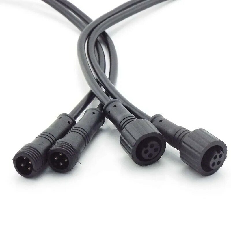 2Pin 3Pin 4Pin 3A Power Cable  Male Plug Female Jack Adapter Connector Wire 500V Connector Cords IP65 Waterproof L1