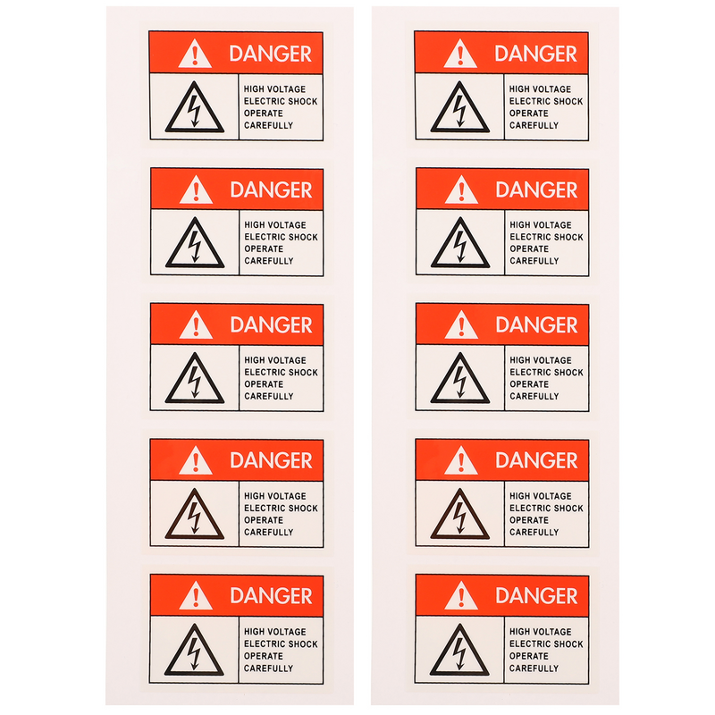 Autocollants Haute Tension pour Danger l'iode, Étiquette de Sécurité 60x40cm, 10 Pièces