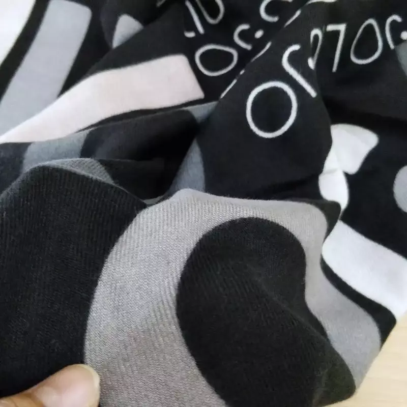 LIU.JO 클래식 패션 블랙 문자 패턴 스카프 숄, 가을 겨울 따뜻한 긴 스카프 도매