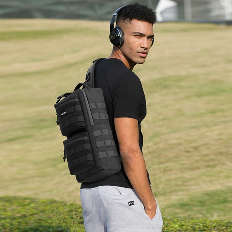 Ozuko Tactical Chest Bag Outdoor Sports Men's Oblique Straddle Shoulder Bag Waterproof Men's One Shoulder Crossbody Flex bagBag