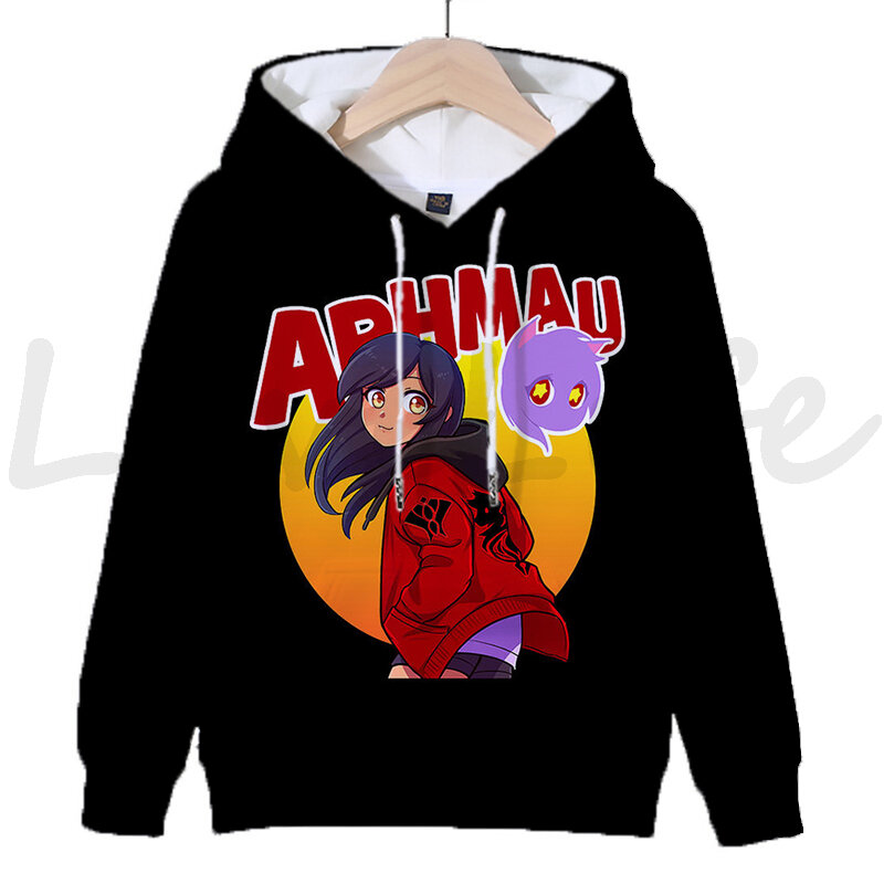 Aphmau-Sudadera con capucha de dibujos animados para niños y niñas, ropa de calle con estampado 3D, Jersey, Tops, novedad