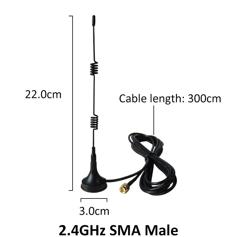 Antenna Wifi 2.4Ghz SMA maschio femmina RP-SMA 5dbi 2.4G IOT antena base magnetica ventosa antenne 3 metri cavo di prolunga wi-fi
