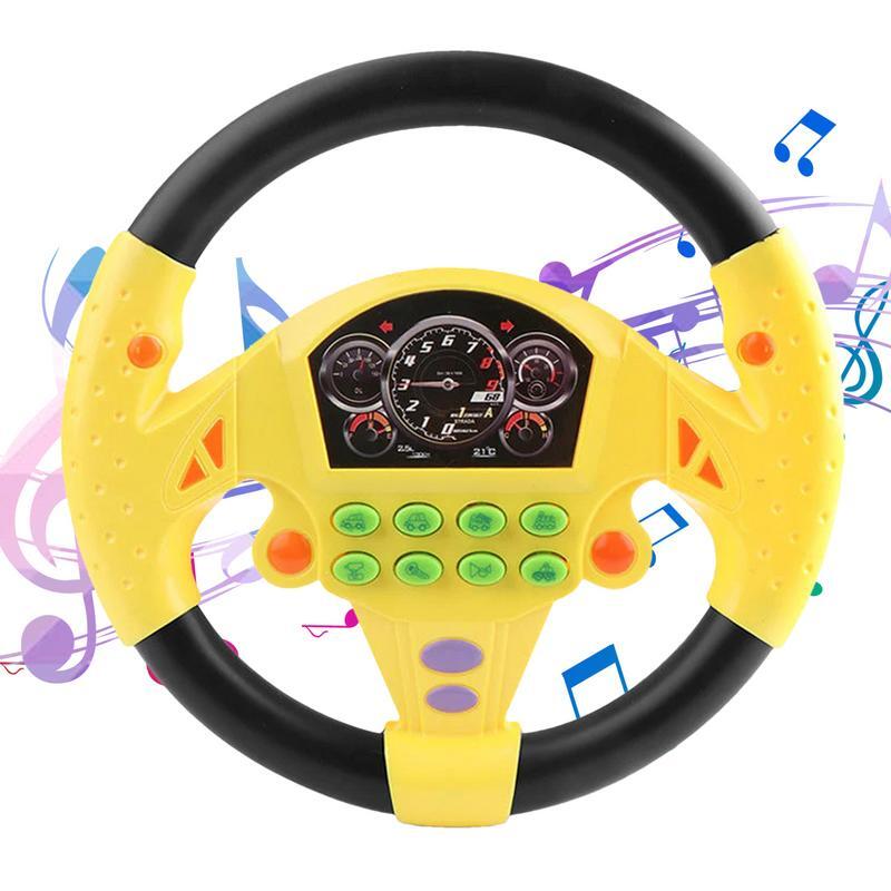 Brinquedo de volante simulado para crianças, Simulador de condução com luz e som, Brinquedo de condução engraçado