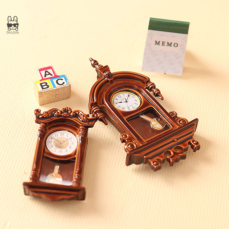 1:12 Dollhouse Miniature Wall Clock Play Doll House Miniaturas Home Decor Accessories Toy Pretend Play Furniture Toy