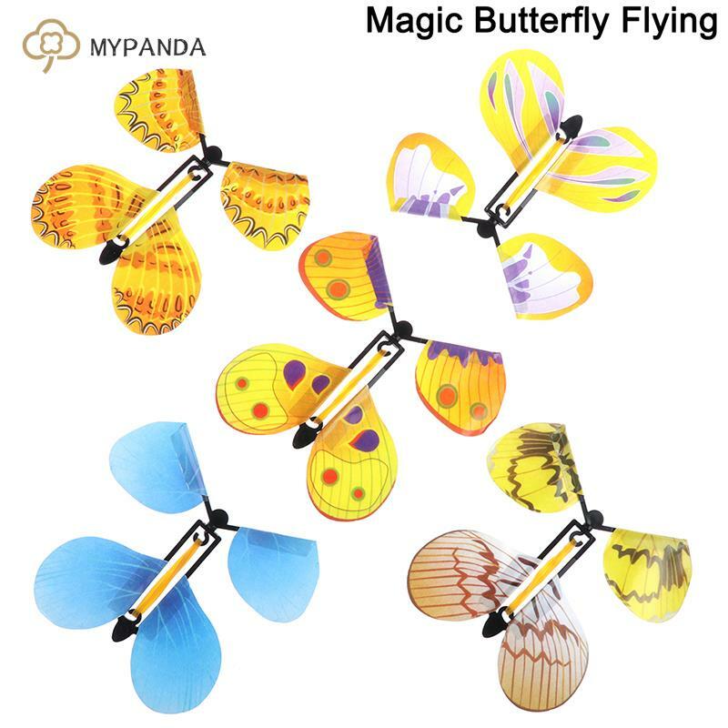 1PC Magic Props farfalla flying Card Toy con mani vuote farfalla solare trasformazione di nozze Fly Butterfly trucchi magici