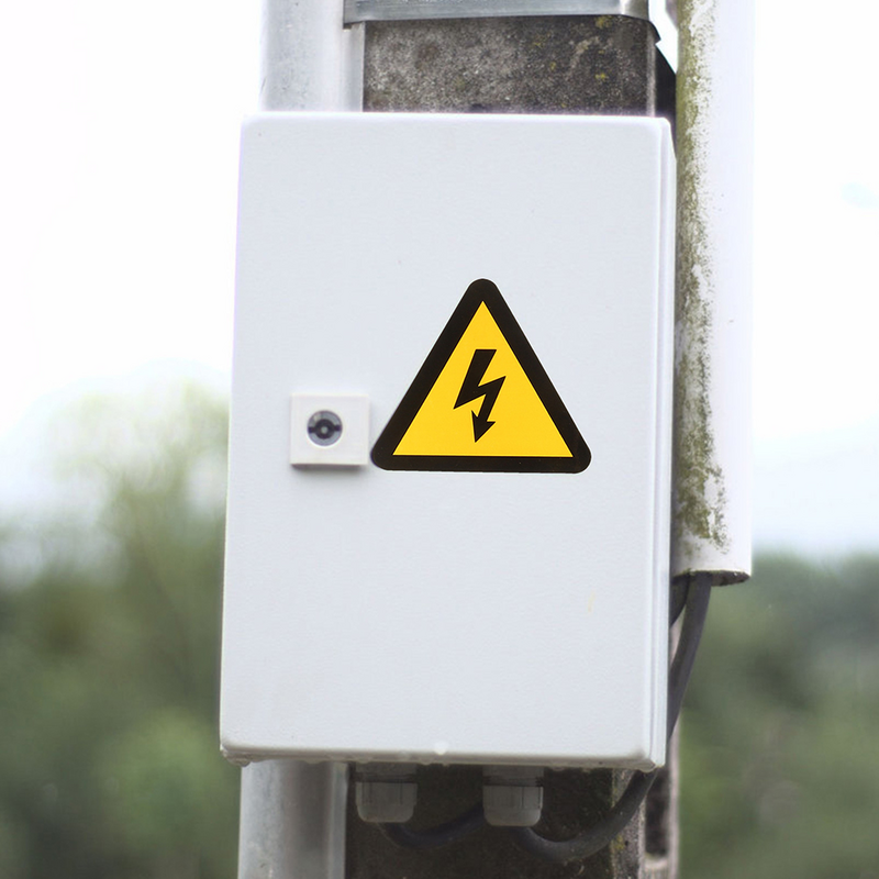 24 buah label Panel listrik peringatan tegangan tinggi Applique guncangan tanda peringatan