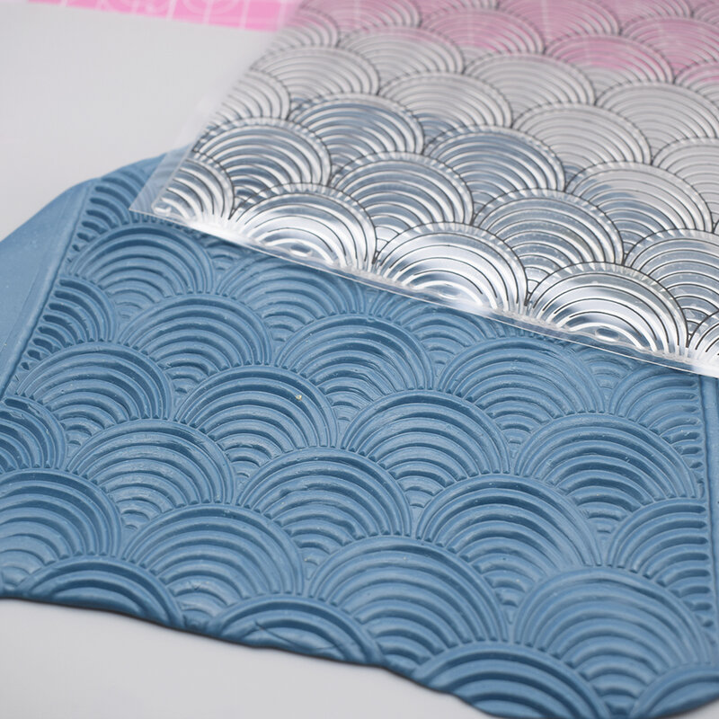 Wave Scale Pattern Polymer Clay Folha Textura, Grave Mat, Jóias DIY, Impressão clara Fazer Ferramentas