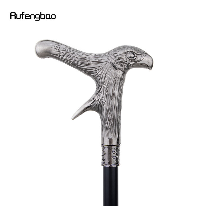 Hawk Eagle Single Joint Walking Stick with Hidden Plate Self Defense Fashion Cane Plate Cosplay Crosier Stick 93cm