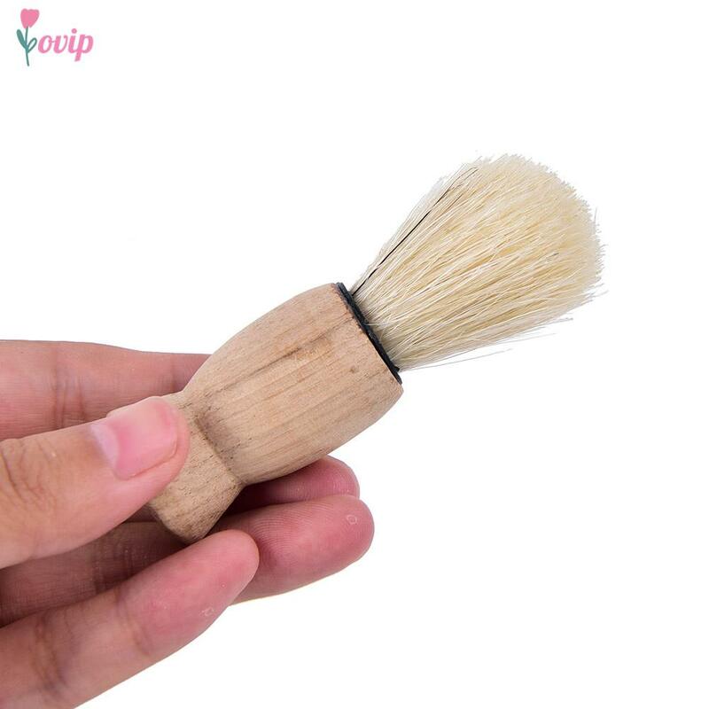 Brocha de afeitar profesional con mango de madera para hombre, para Barba brocha de afeitar, pelo de tejón para el mejor bigote, herramienta de barbero Facial para salón de belleza, regalo para padre, 1 ud.