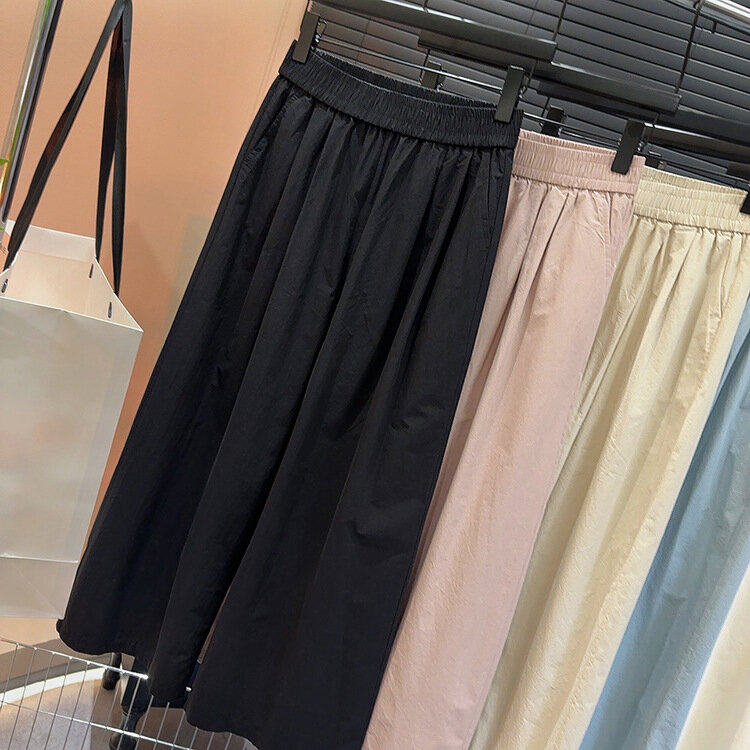 Damska długi Casual luźna jednolita elastyczna w talii kieszeń proste spodnie damski szerokie spodnie nogi Streetwear XXS/2 XS/4 S/6 M/8 L/10