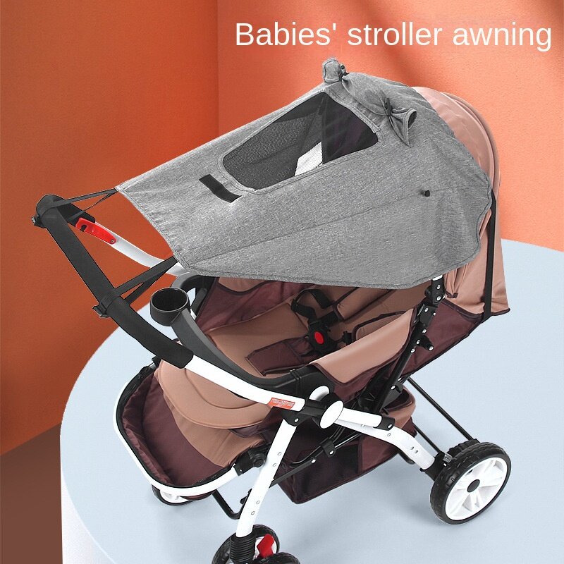 Toldo de dos vías para cochecito de bebé, cubierta de protección solar antiultravioleta de paisaje alto, accesorios de sombreado universal