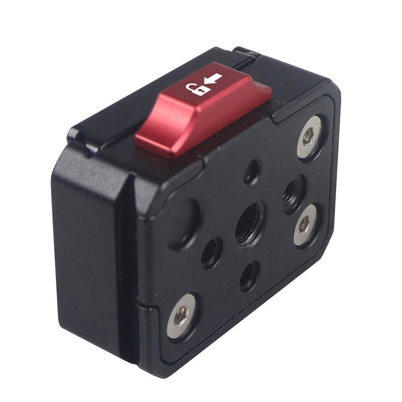 Placa de abrazadera de liberación rápida, montaje de bloqueo en V, tornillo de 1/4 "para Monitor de campo de cabeza de trípode de 38mm, adaptador de cámara de luz LED