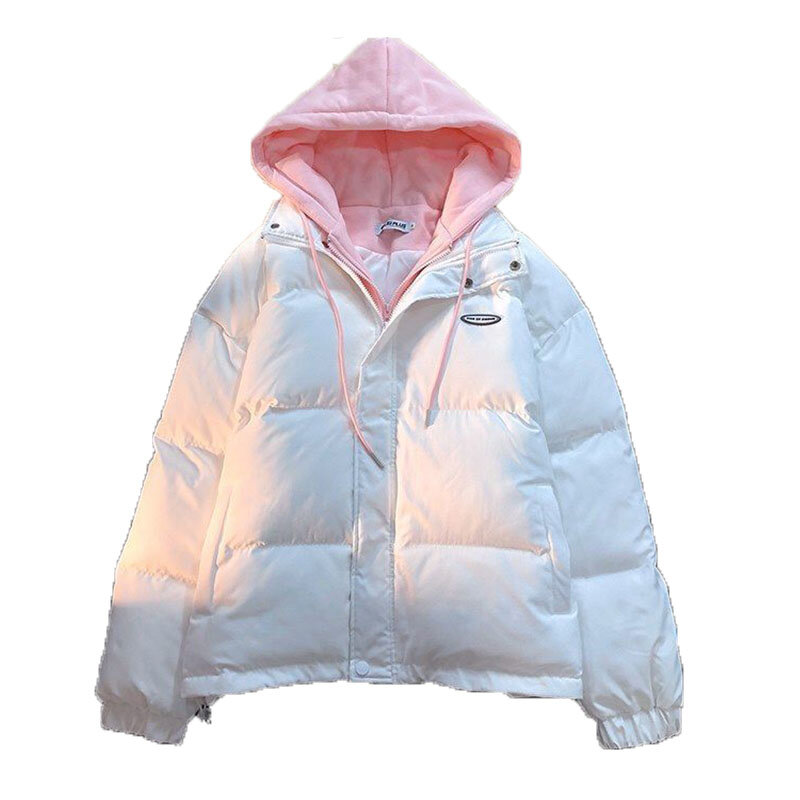 Женское хлопковое пальто с капюшоном, свободное утепленное пальто из двух частей, зимнее пальто в японском стиле, 2022