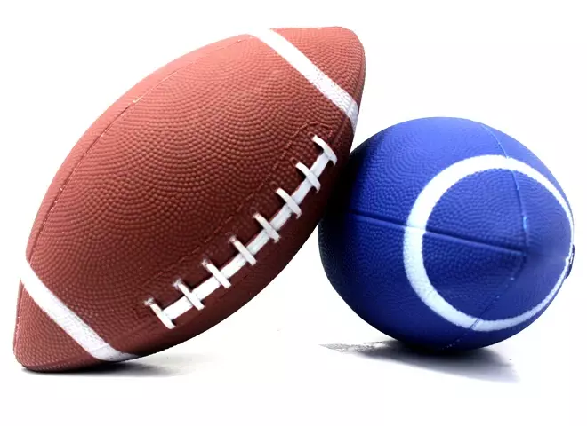 1 Piece 6# American Football Rugby Rubber Soft Balls For Child Kids Young Men Women Safety