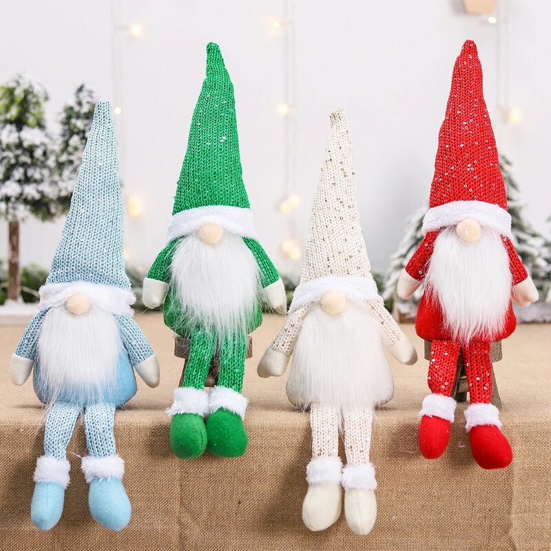 Gnome boneka Natal tanpa wajah, dekorasi Selamat Natal untuk rumah ornamen Natal Navidad Natal Tahun Baru 2024