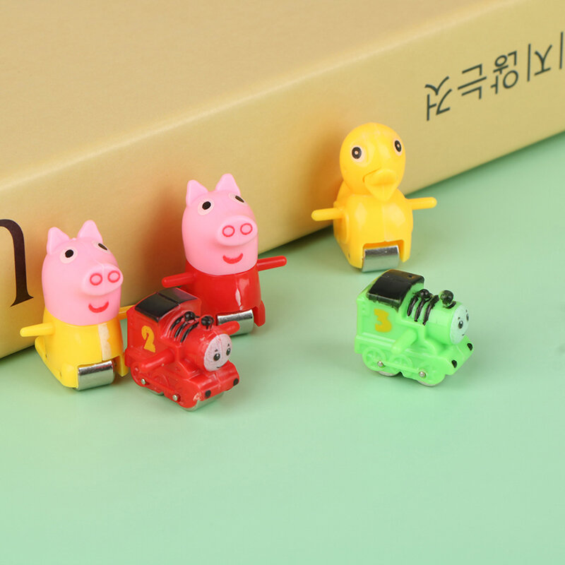 1Pcs Climbing Stairs Track Toys Part Animals Cartoon Duck Pig Train Car Accessories【Random】