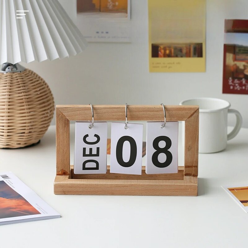 [Календарь] деревянный Настольный календарь 2023, маленький календарь, настольное украшение, оригинальное минималистичное мини-украшение для офиса