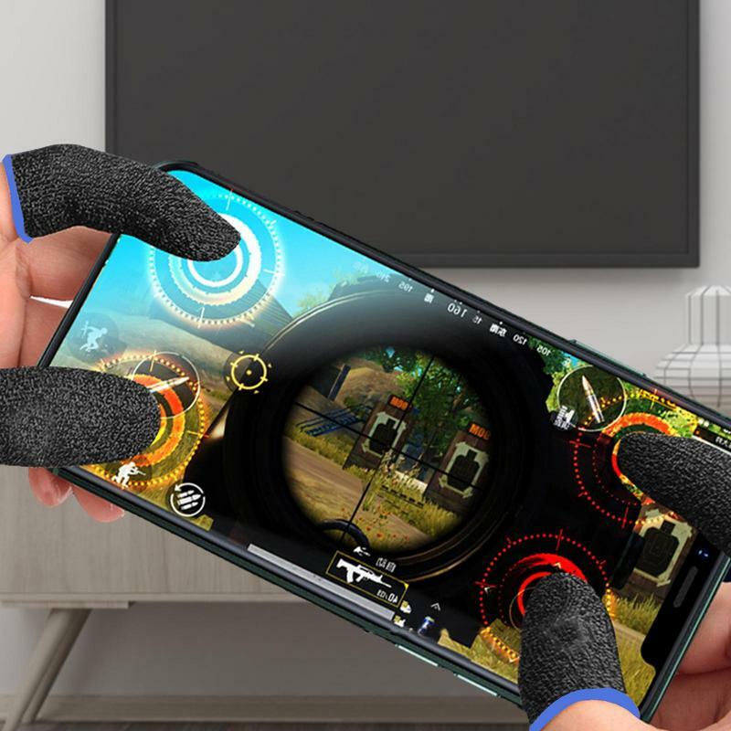 A Pair ForPUBG Gaming Finger Sleeve Breathable Fingertips Sweatproof Anti-slip Fingertip Cover Thumb Gloves For Mobile Game
