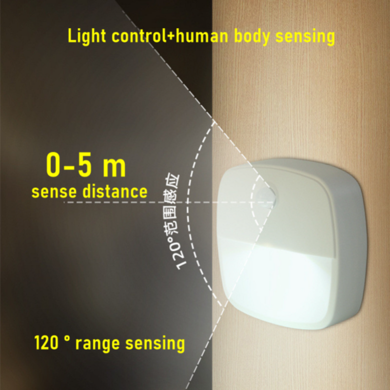 Lampu malam LED, 2 buah PIR Sensor gerak pintar lampu Kabinet untuk rumah lorong WC lorong dapur kamar tidur lampu malam