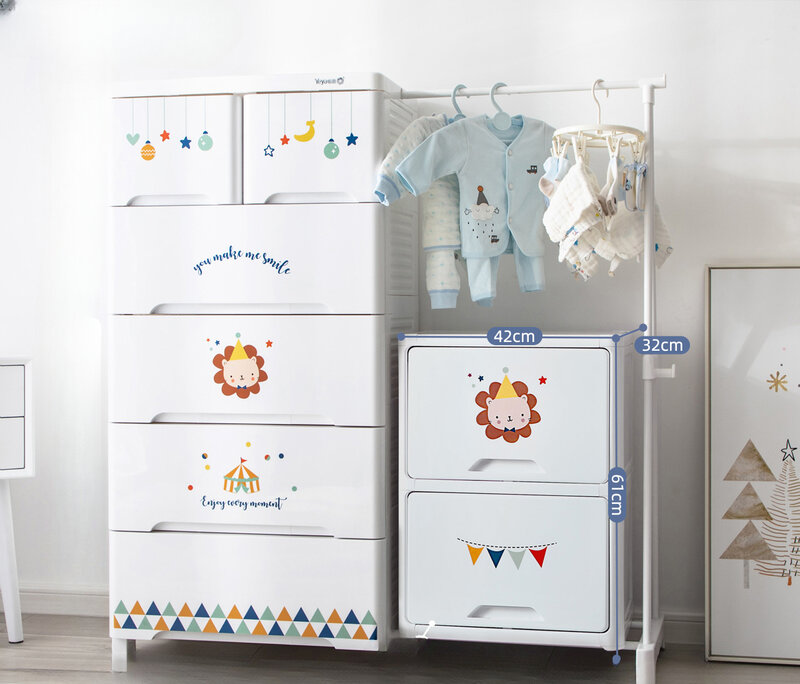 Thickened baby wardrobe baby storage cabinets children's clothes drawers plastic cabinets lockers multi-storey home