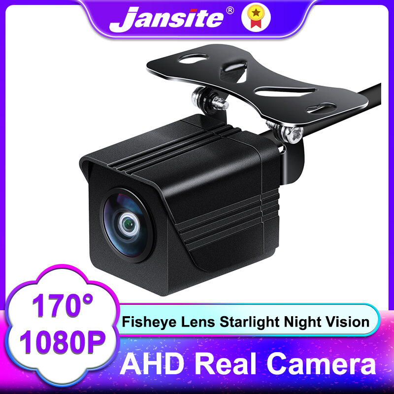 Jansite-cámara de visión trasera para coche AHD/CVBS, 1080P, 5V-24V, 170 °, visión nocturna, IP68, lente ojo de pez Universal, impermeable