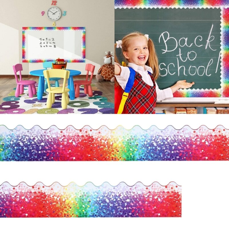 Guarnição decorativa adesivo borda confete para projeto e exibição em sala aula