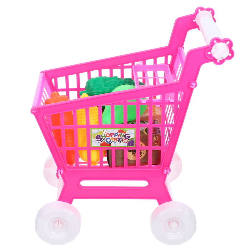 Cart Shopping Kidsmini For Grocery Trolley Simulation Toddler Storage Playing Rack Store S Simulated Wheels Supermarket