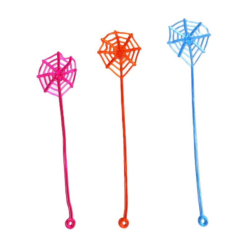 Hadiah untuk anak-anak mainan anak-anak Pinata pengisi mainan laba-laba lengket Halloween dapat diregangkan elastis Web laba-laba lengket Web
