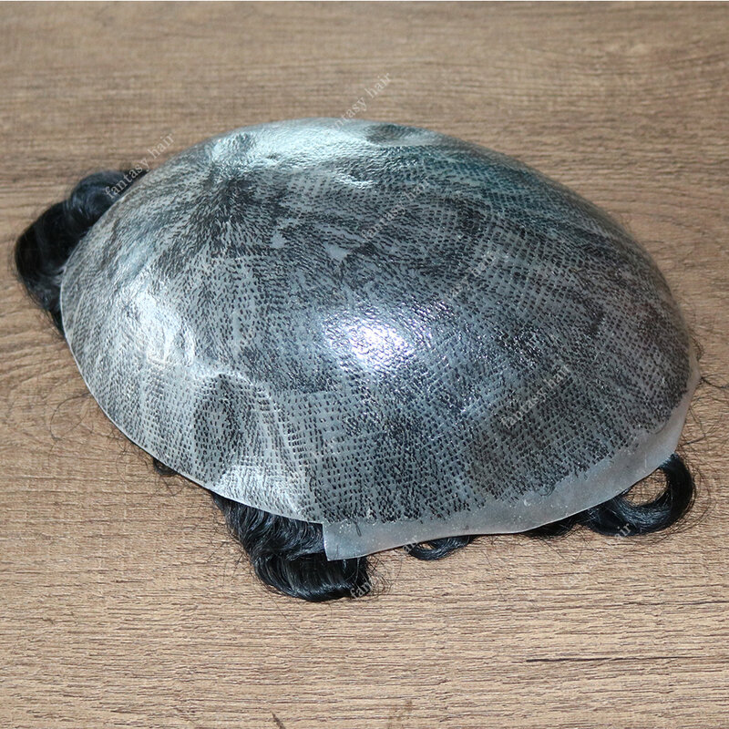 Парик мужской из искусственной кожи с кудрявыми волосами, 15 мм