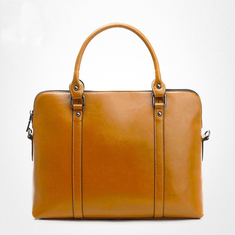 Luxus Echt leder Damen Aktentasche Hochleistungs-Laptop-Einkaufstasche Vintage Damen handtaschen weibliche Schulter Umhängetaschen