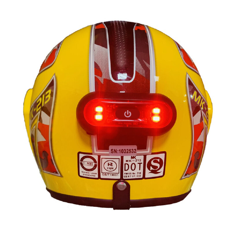 ไฟหมวกกันน็อค Moto สำหรับ casco ไฟท้ายจักรยานหมวกกันน็อคเพื่อความปลอดภัยสัญญาณไฟเตือนด้านหลังไฟ LED กันน้ำ
