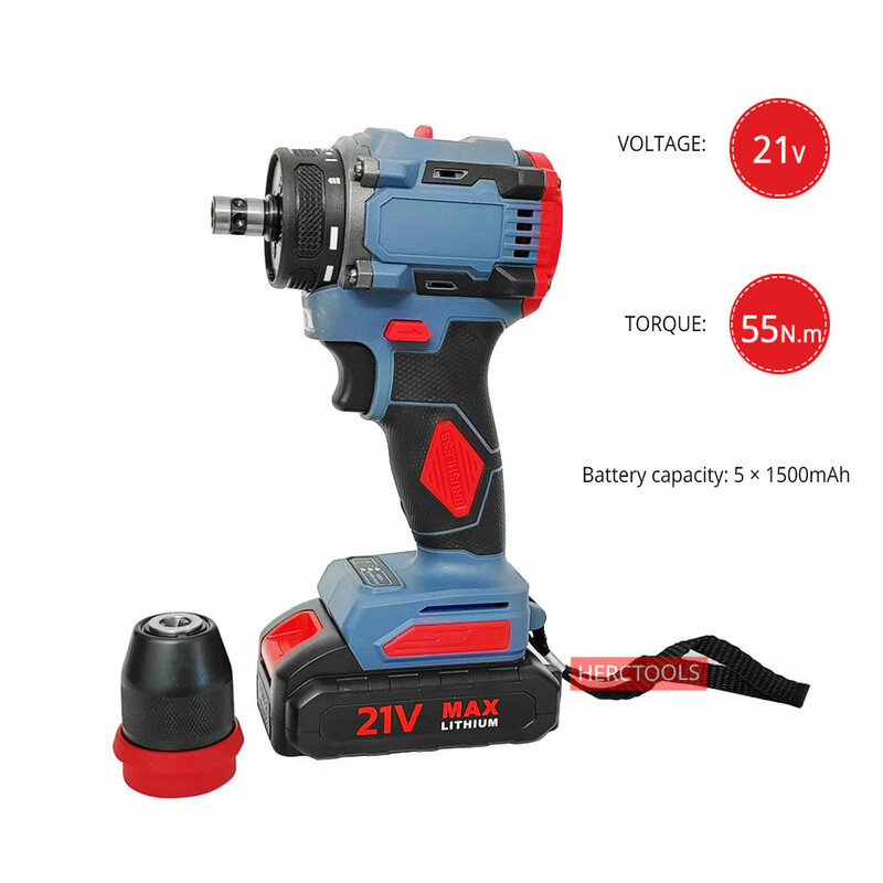 Dual-Purpose Electric Screwdriver Brushless Cordless Drill Multifunctional Household Impact Power Tools With 2 Batteries