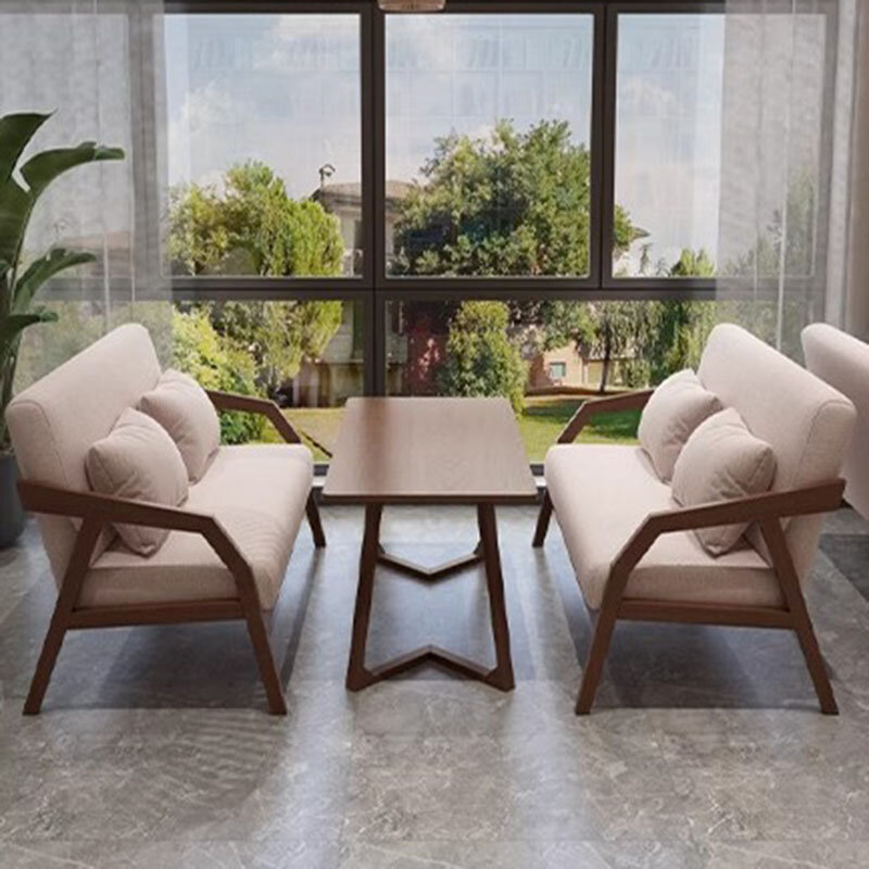 Juego de sillas de madera de estilo nórdico para Café, Set de mobiliario moderno para restaurante, mesa central, salón, cafetería