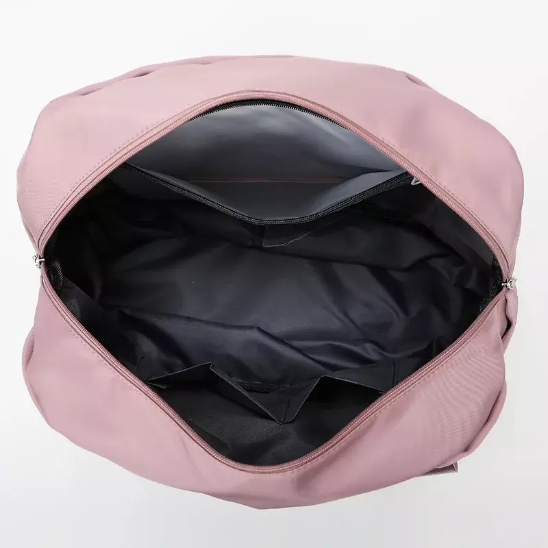 Tas Duffle Travel huruf merah muda tas tangan pria wanita dapat diskalakan tas bagasi besar pemisah basah kering tas olahraga renang kebugaran