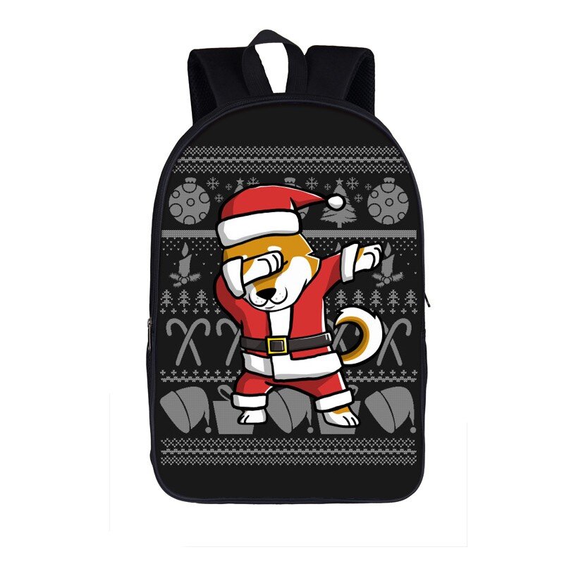 Dab tas punggung motif kartun anjing lucu tas sekolah anak laki-laki perempuan tas Laptop pelajar ransel kasual bepergian ransel