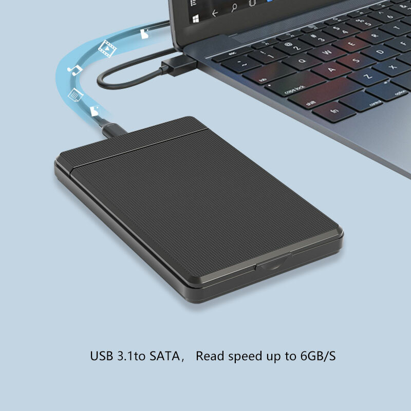 Boîtier mobile externe pour disque dur, adaptateur de disque dur, prise en charge de 6 To, USB2.0 3.0, 2.5 pouces SATA SSD HDD, 6Gbps