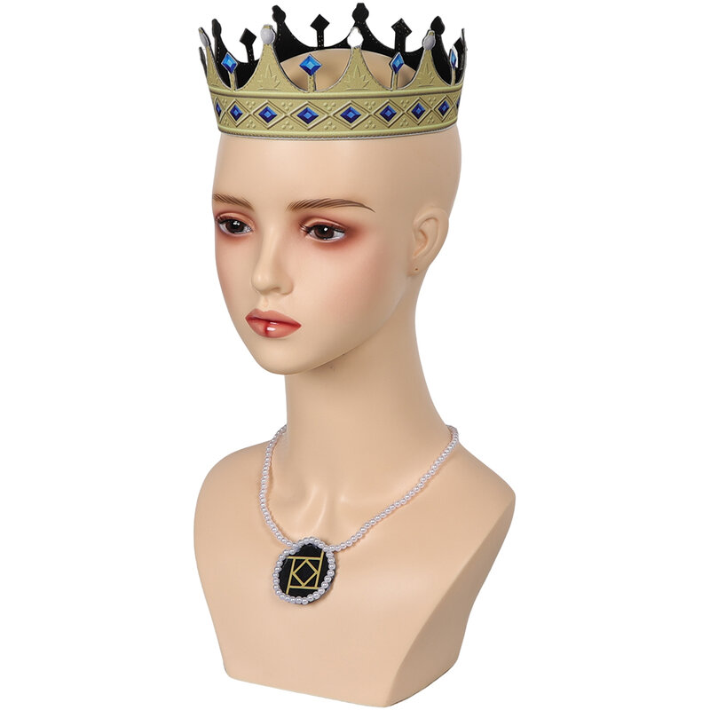 Queen Cos Amaya Cosplay Crown Necklace Headwear Movie Wish Adult Roleplay Costume Accessories Halloween Headgear Outfits Gifts
