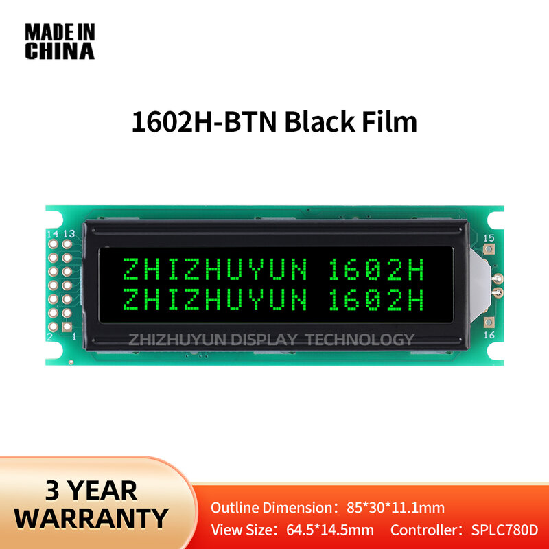 LCD16X2H โมดูลจอ LCD ตัวหนังสือ1602 1602H ที่ขายดีที่สุดทั่วโลก