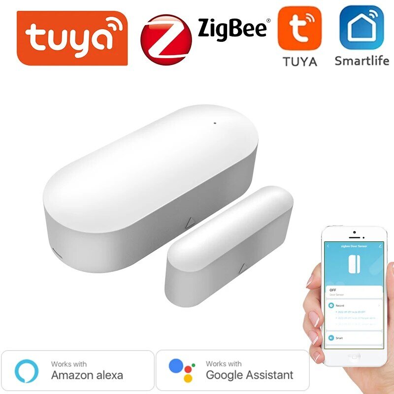 Tuya wifi/zigbee sensor de janela da porta da garagem detector de porta compatível com alexa google casa smar tlife app livre logotipo personalizado