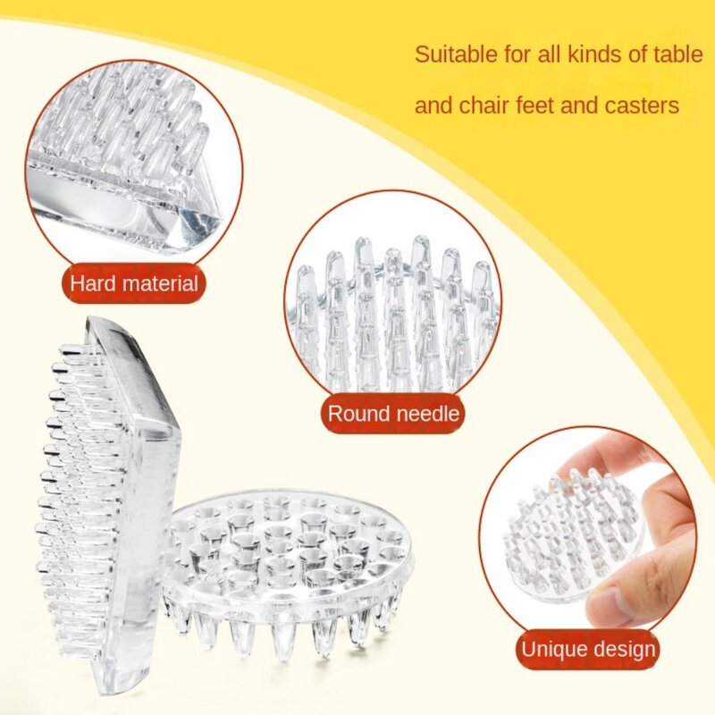 Anti Movement Chair Leg Pad Table Footpad Mat Transparent Toothed Protective Pads Round Square Sofas Carpets Mats
