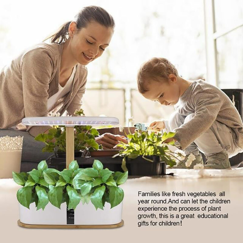 Sistema de cultivo hidropónico para interiores, planta de cultivo sin suelo, invernadero de verduras, maceta inteligente