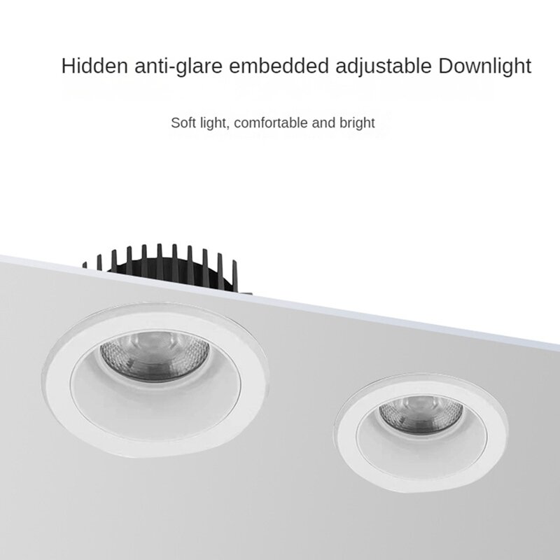 Anti-reflexo LED COB Downlight para corredor de jantar e quarto, holofote ultra-fino, iluminação embutida estreita B, 12W