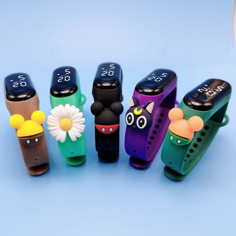 Relógio impermeável Smart Touch LED Digital para crianças, pulseira esportiva para crianças, estilos dos desenhos animados, presente de aniversário para menino e menina