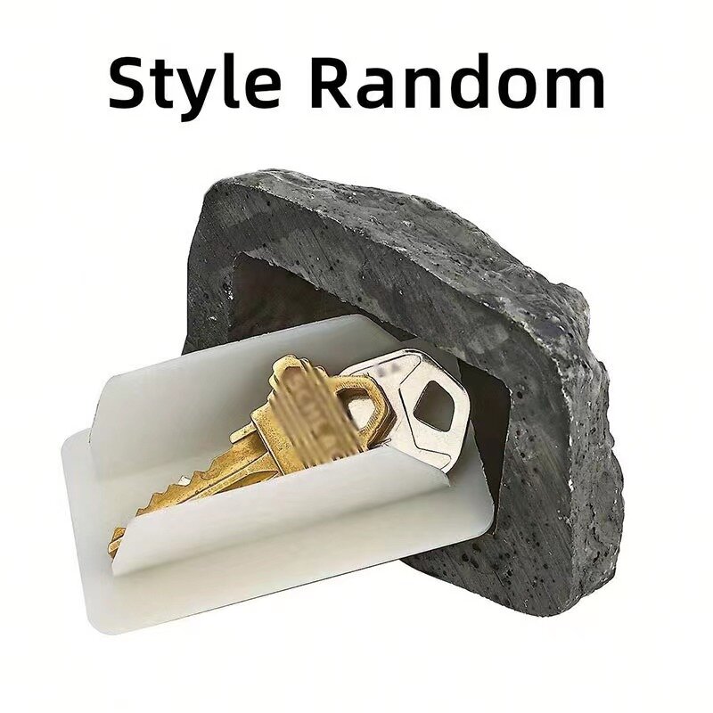 กล่องเก็บกุญแจเรซินหินจำลองรูปลักษณ์หินปลอมแบบมีกุญแจสำรอง