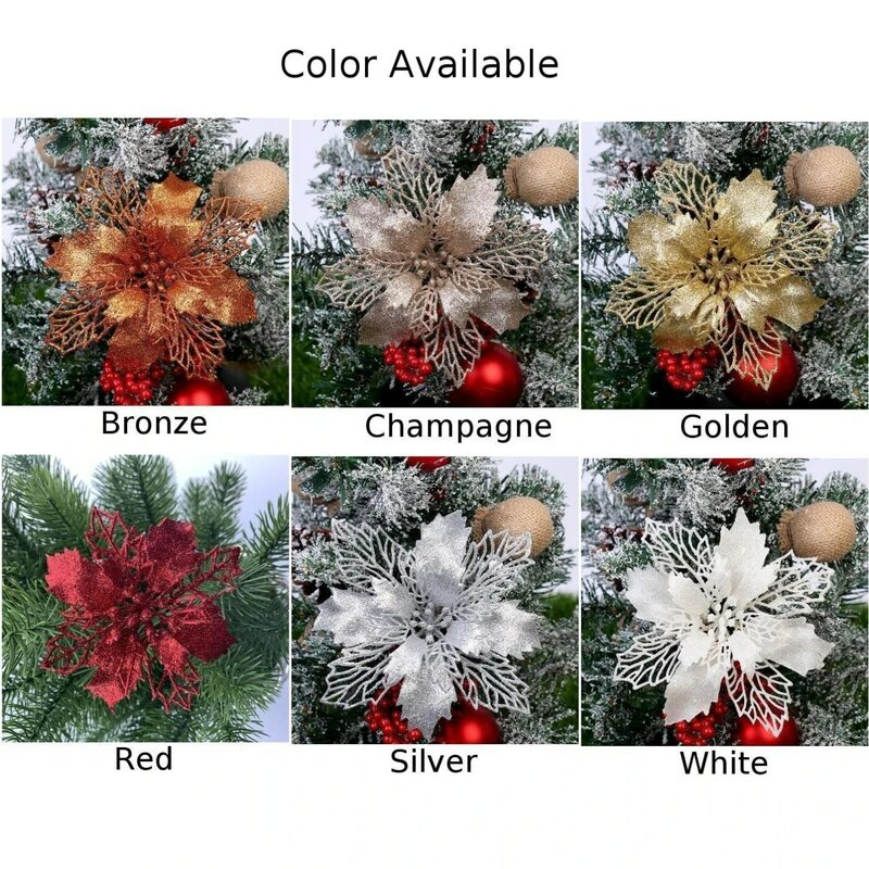 Árvore De Natal Pingente Ornamentos, Flores Artificiais, Decoração De Atmosfera Festiva, Decorações De Casa, 9cm