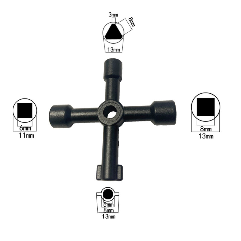 Multi-Functionele Elektrische Schakelkast Driehoek Key Wrench Lift Watermeter Klep Vierkant Gat
